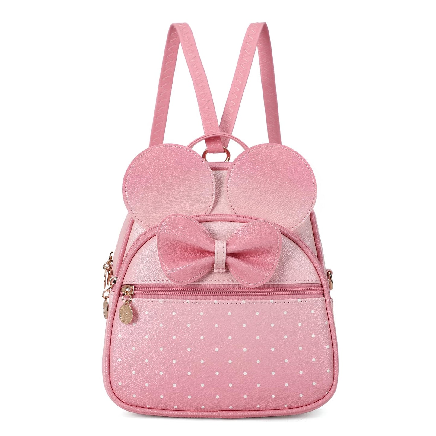 KL928 Girls Bowknot Polka Dot Cute Mini Backpack Small Daypacks Convertible Shoulder Bag Purse for Women