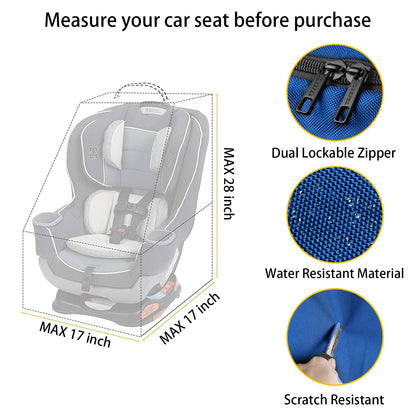 YOREPEK Padded Car Seat Travel Bag Backpack for Airplane, Heavy Duty Car Seat Bags for Air Travel, Carseat Cover for Airplane Travel with Shoulder Strap, Car Seats Carrier for Airport, Black