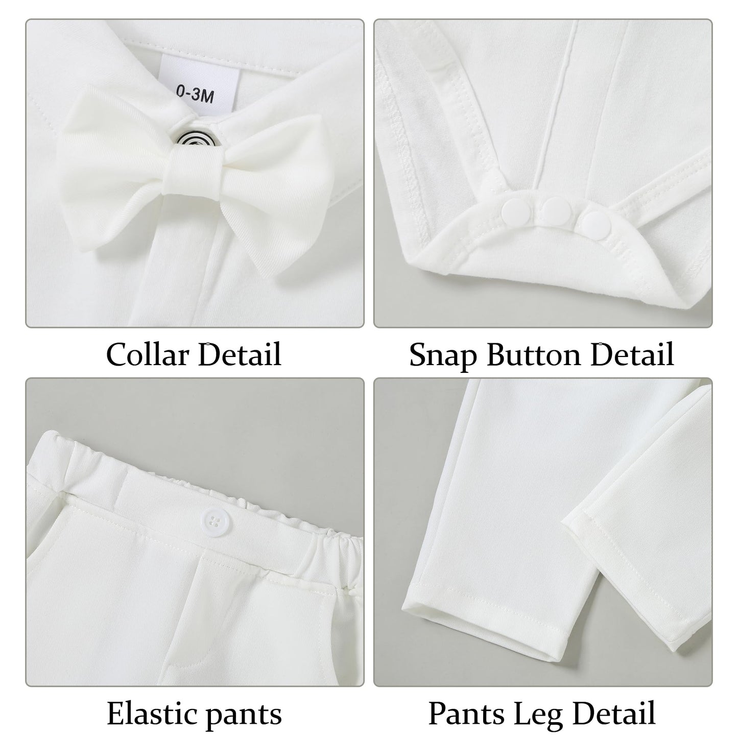 YALLET Baby Boy Clothes Suit 0-24 Months Infant Gentleman Outfits Formal Dress Shirt+Bowtie+Vest+Pants Set Baby Wedding Suits