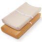 Blissful Diary Muslin Changing Pad Cover for Girls Boys, Ultra Soft Breathable Cotton, Baby Diaper Change Table Pad Covers, 2Pack (Roman Green&Leaf)