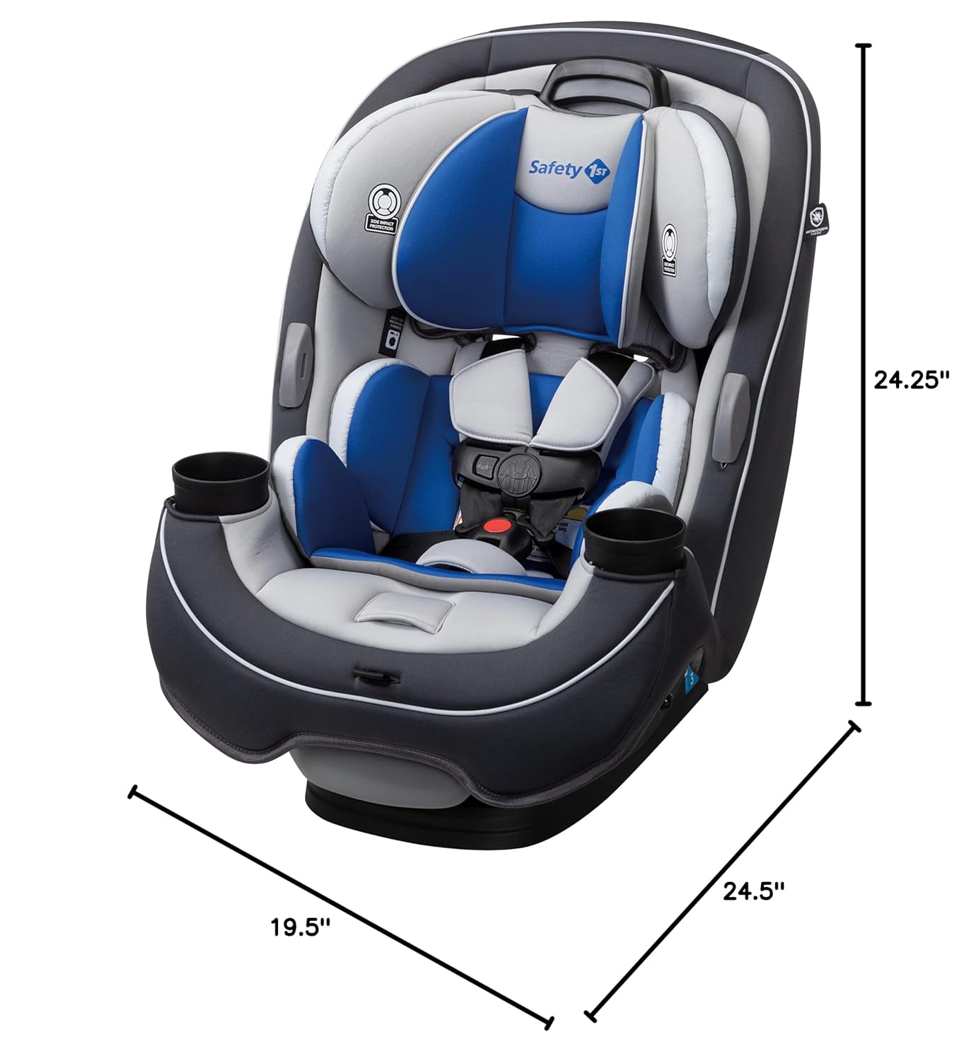 Safety 1st Grow and Go All-in-One Slim Convertible Car Seat, Rear Facing, 5-40 lbs, Forward Facing (30–65 lbs), High Back Booster Seat 40-100 pounds, Dunes Edge