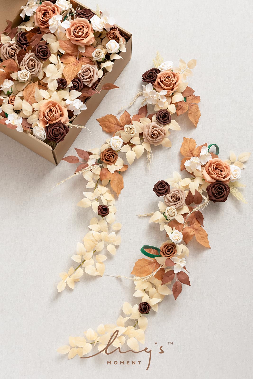 Ling's Moment 10pcs Wedding Chair Decorations Aisle Floral Swag Artificial Pew Flowers Hanging Garland Pink Blush & Cream For Ceremony Reception Church Rose Floral Faux Arrangement Party Outdoor Decor