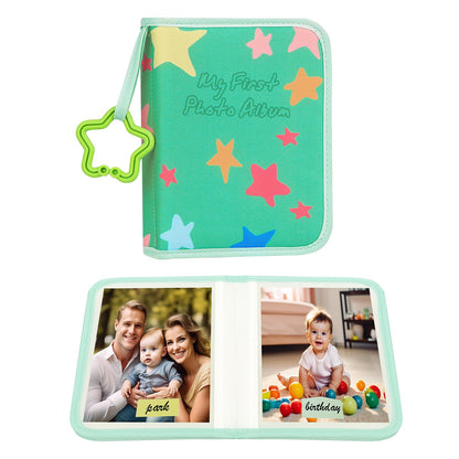 Baby's My First Photo Album for Baby Holds 21 4x6 Photos, Baby Photo Album Soft Cloth Family Book, My First Family Album for 4x6 Baby Shower Kids Toddlers Family Pictures, Toddler Photo Album (Blue)