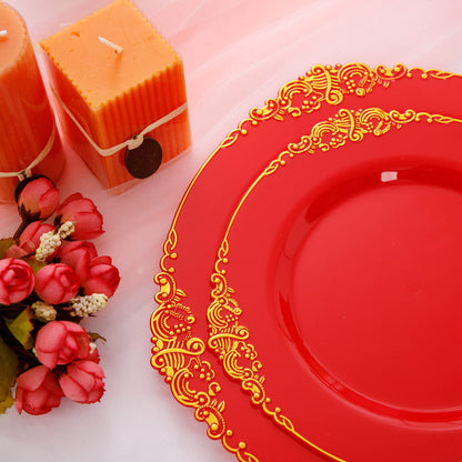 Morejoy 175PCS Rose Gold & Silver Plastic Dinnerware Set: 25 Plates, 25 Forks, 25 Knives, 25 Spoons, 25 Cups, 25 Napkins - Perfect for Wedding & Party