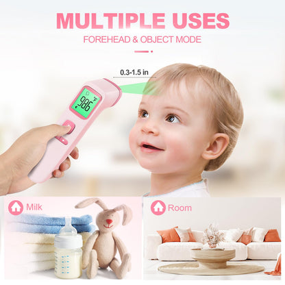 No-Touch Thermometer for Adults and Kids, Accurate Digital Baby Thermometer, FSA HSA Eligible, Fever Alarm & Silent Mode, 2 in 1 Forehead & Object Mode