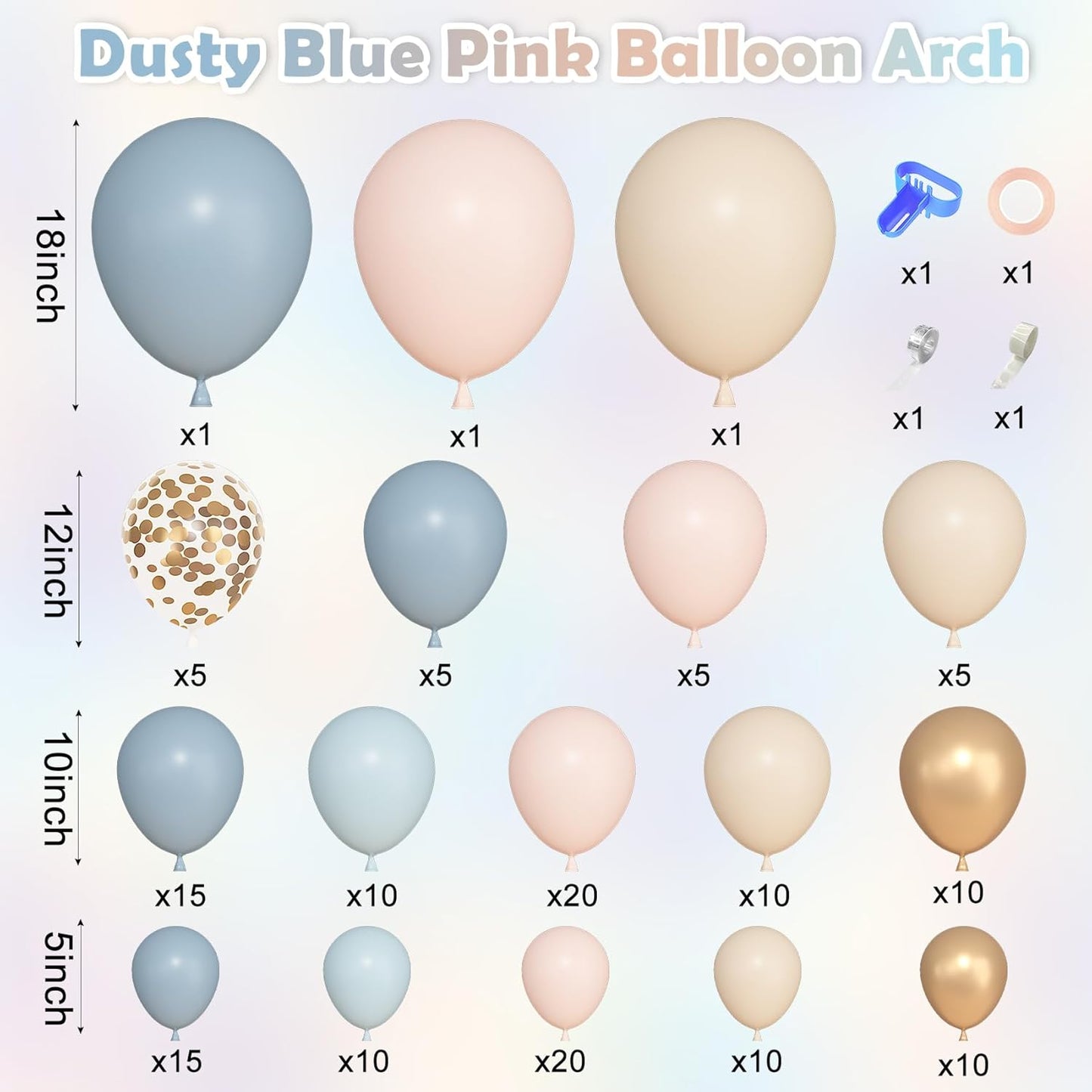 Ouddy Life 157 Pcs Boho Dusty Pink Balloons Arch Garland Kit, Blush Neutral Pink Sand White Metallic Gold Different Size Balloon for Girls Baby Shower Birthday Wedding Gender Reveal Party Decorations