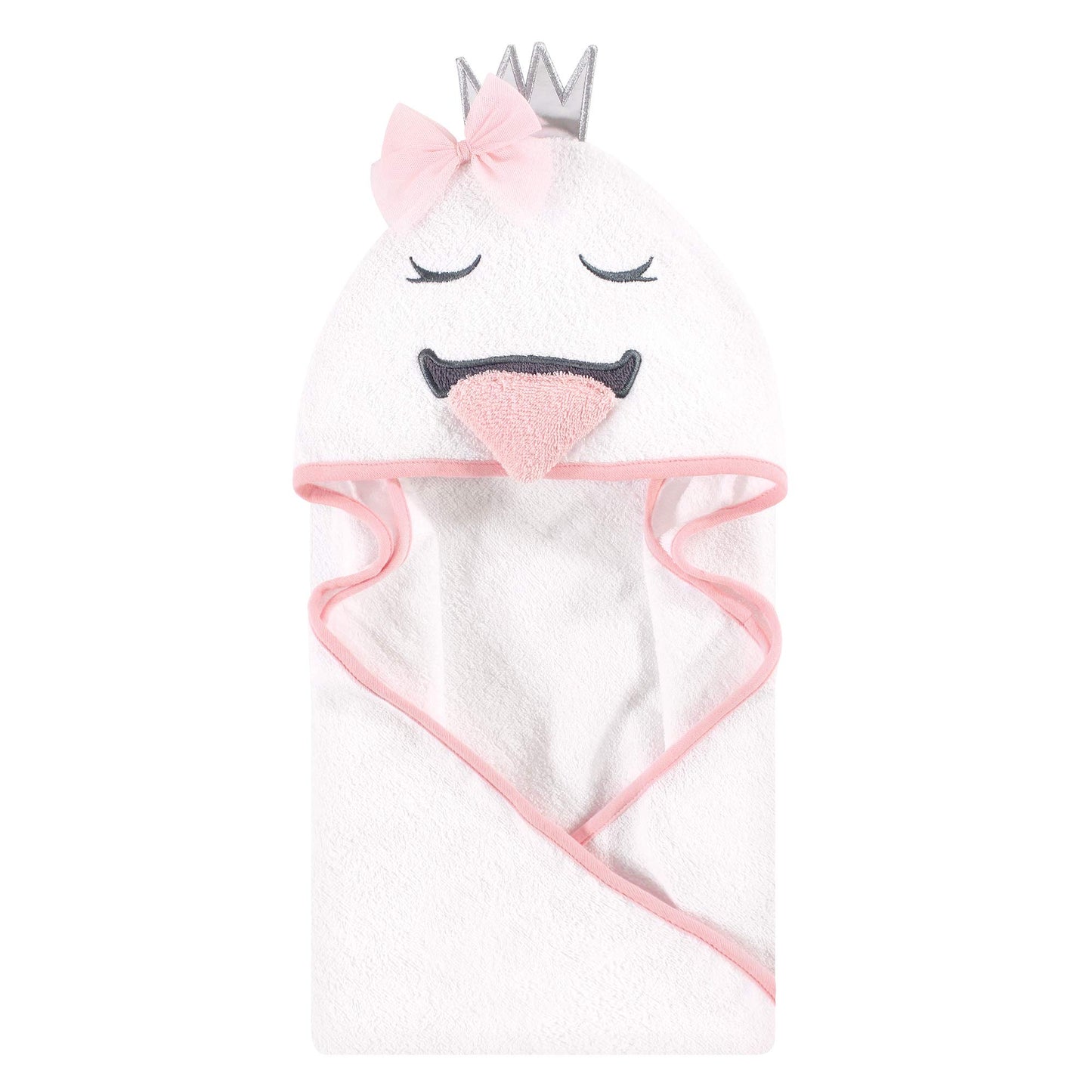 Hudson Baby Unisex Baby Cotton Animal Face Hooded Towel, Pretty Elephant, One Size
