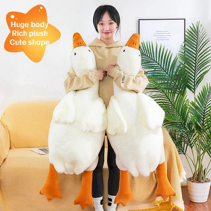 Giant White Goose Plush-75 Inch, Very Huge Body Fat Goose Stuffed Animal, 6 Foot Duck Plush Toys Hugging Pillow Gifts for Everyone (75 in)