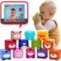 Soft Baby Blocks – Stacking & Building Toys for Babies and Toddlers – 12 No Hole Squeeze Animals Blocks – Sensory Teething Toys for Infant 6 Months+