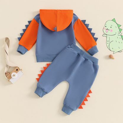 MA&BABY Toddler Boys Clothes Dinosaur Print 6 12 18 24 Months 3T 4T Outfits Long Sleeve Pullover Jogger Pant 2PC Sets
