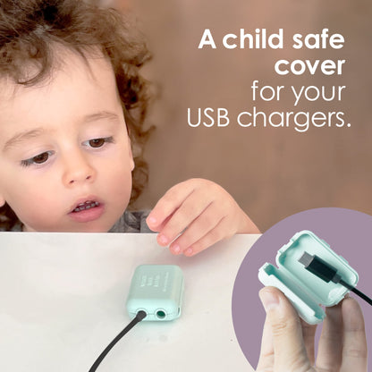 Geddy´s Mom Watch Your Mouth USB Charger Protector Award-Winning Baby Proof Cord Protector| BPA & Phthalate-Free Charger Protector | Electrical Safety Baby Products (3-Pack, White)