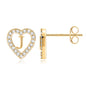 Anoup Heart Initial Stud Earrings - Gifts for Girls, Sterling Silver Post 14K Gold Plated All Over Hypoallergenic | CZ Simulated Diamond Stud Earrings | Birthday Gifts for Kids Toddlers Daughter