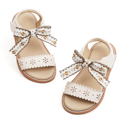 Felix & Flora Toddler Girls Sandals Soft Rubber Flats Summer Baby Flower Girl Shoes.