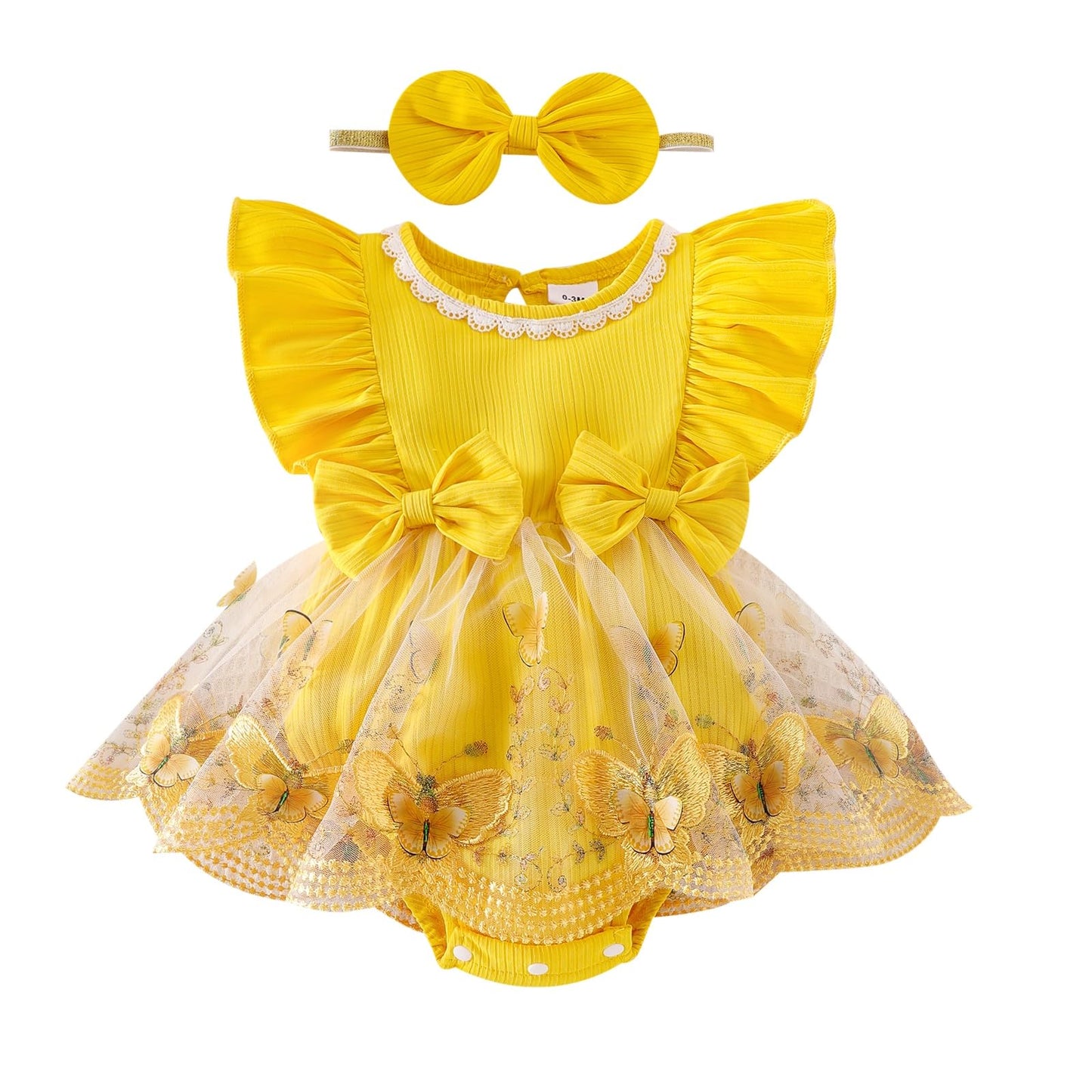 Baby Girl Clothes Newborn Summer Outfits Butterflies Embroidery Tulle Ruffle Sleeveless Infant Romper 0-18 Months