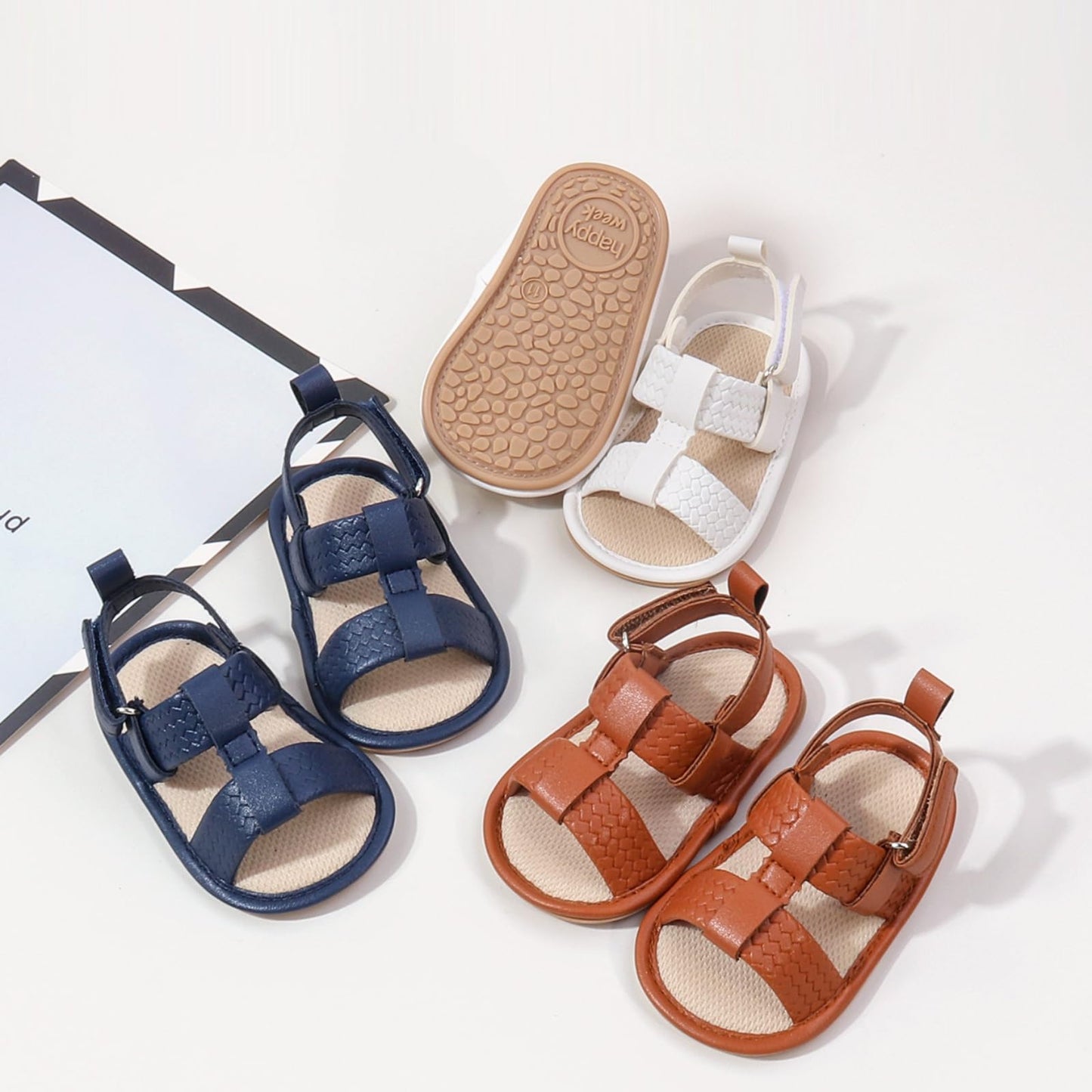 Infant Boys Girls Sandals, Summer Baby Rubber Soles Non-Slip PU Leather Sandals, Newborn Toddler Prewalker First Walking Beach Outdoor Shoes,Infant Toddler Unisex Summer Shoes for babies