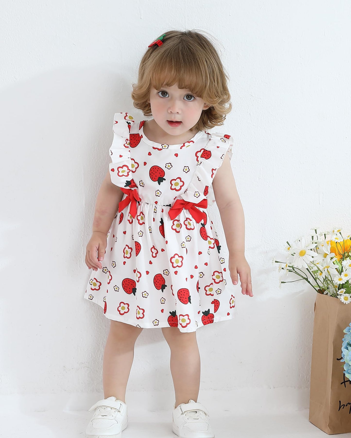 Mioglrie Baby Girl Dress Summer Girl Clothes Infant Outfits Ruffle Sleeveless Sundress Playwear Cute Dresses for Girls