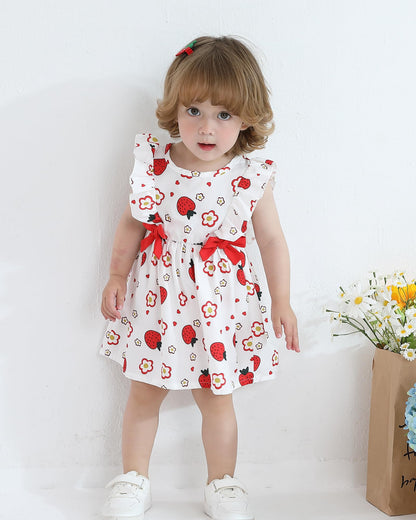 Mioglrie Baby Girl Dress Summer Girl Clothes Infant Outfits Ruffle Sleeveless Sundress Playwear Cute Dresses for Girls