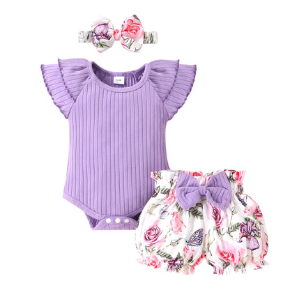 YOUNGER TREE Newborn Infant Baby Girl Clothes Romper Shorts Set Floral Summer Outfits Cute Baby Girl Clothing
