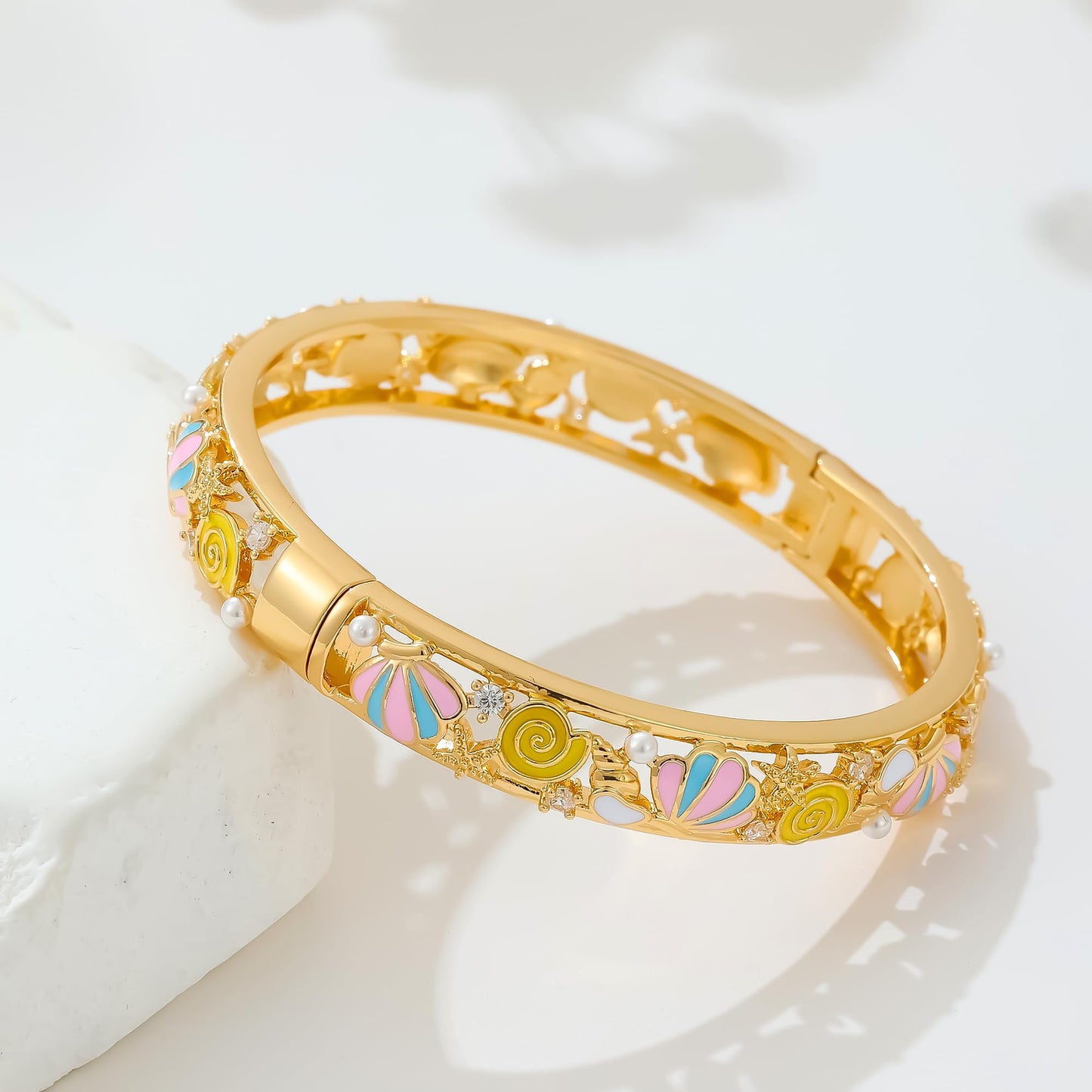 Ethlyn Gold Plated Colorful Openable Kids Baby Girls Bangles Bracelets Birthday Christmas Gifts Birthday Presents for children