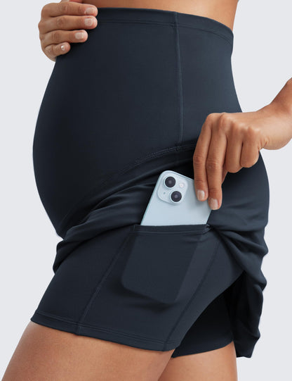 CRZ YOGA Butterluxe Maternity High Waisted Skirts for Women A Line Golf Tennis Workout Casual Pregnancy with Shorts Pockets