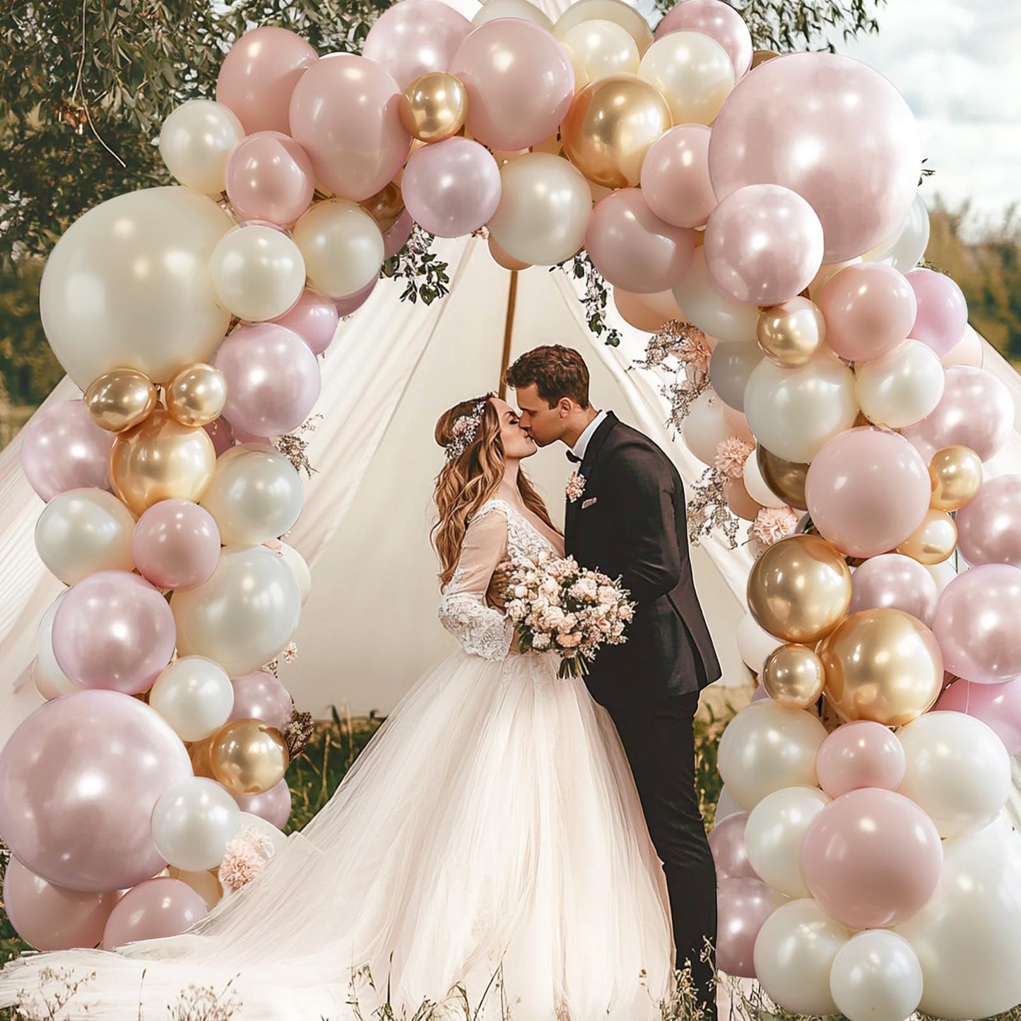 Black And White Balloon Arch Kit, Double Stuffed White And Black Balloons Garland Pearl White Sand Black Latex Balloons Different Size for Wedding Coquette Birthday Party Decorations