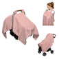 Nilsa 5-in-1 Muslin Nursing Cover up for Breastfeeding & Baby Car Seat Cover - Breathable Breastfeeding Cover With Rigid Hoop - 100% Cotton Privacy Apron Breast Feeding Covers For Women (Blush)