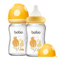 YOHKOH Natural Glass Baby Bottle with Natural Response Nipple, Newborn Anti-Colic Baby Bottles, Wide Neck Mushroom Cap Baby Bottle, Clear (8.8ounce (Pack of 4), Multicolour1)