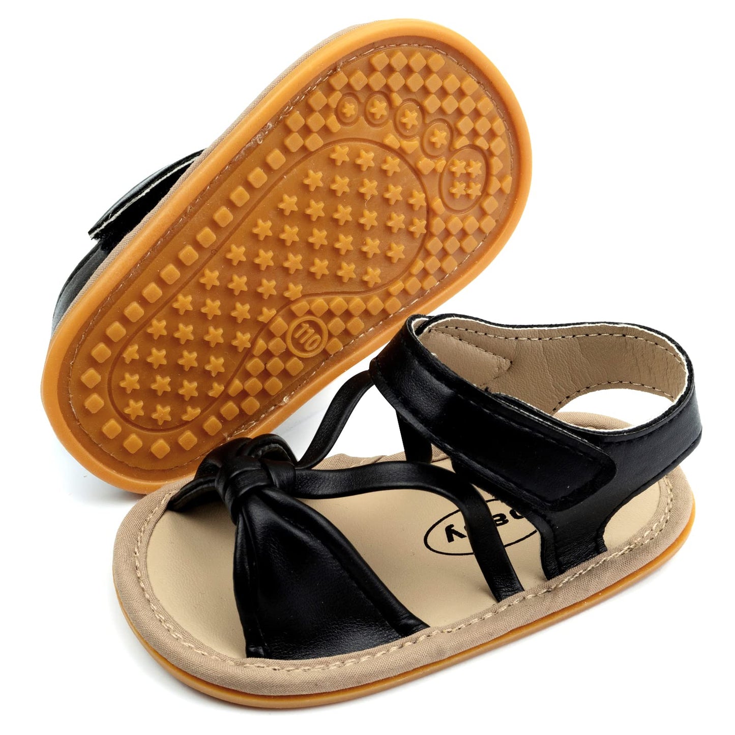 GAISUMMI Baby Girls Sandals Summer Bowknot Infant Crib Shoes Toddler Pu Leather Soft Rubber Sole First Walkers