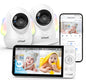 ieGeek 5.5’’ Split-Screen Baby Monitor,2.5K UHD Baby Monitor with 2 Cameras and Audio,Night Light,Prone Sleeping&Cry Detection,Two-Way Talk,Night Vision,2.4G&5Ghz WiFi App Control,4000mAh Battery