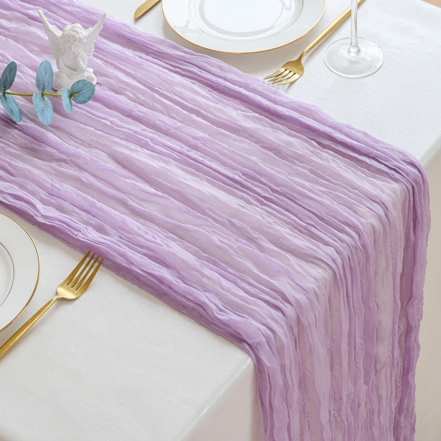 Light Pink Cheesecloth Table Runner 10ft Boho Rustic Gauze Cheese Cloth Spring Decor for Wedding Party Bridal Baby Shower Birthday Table Decorations