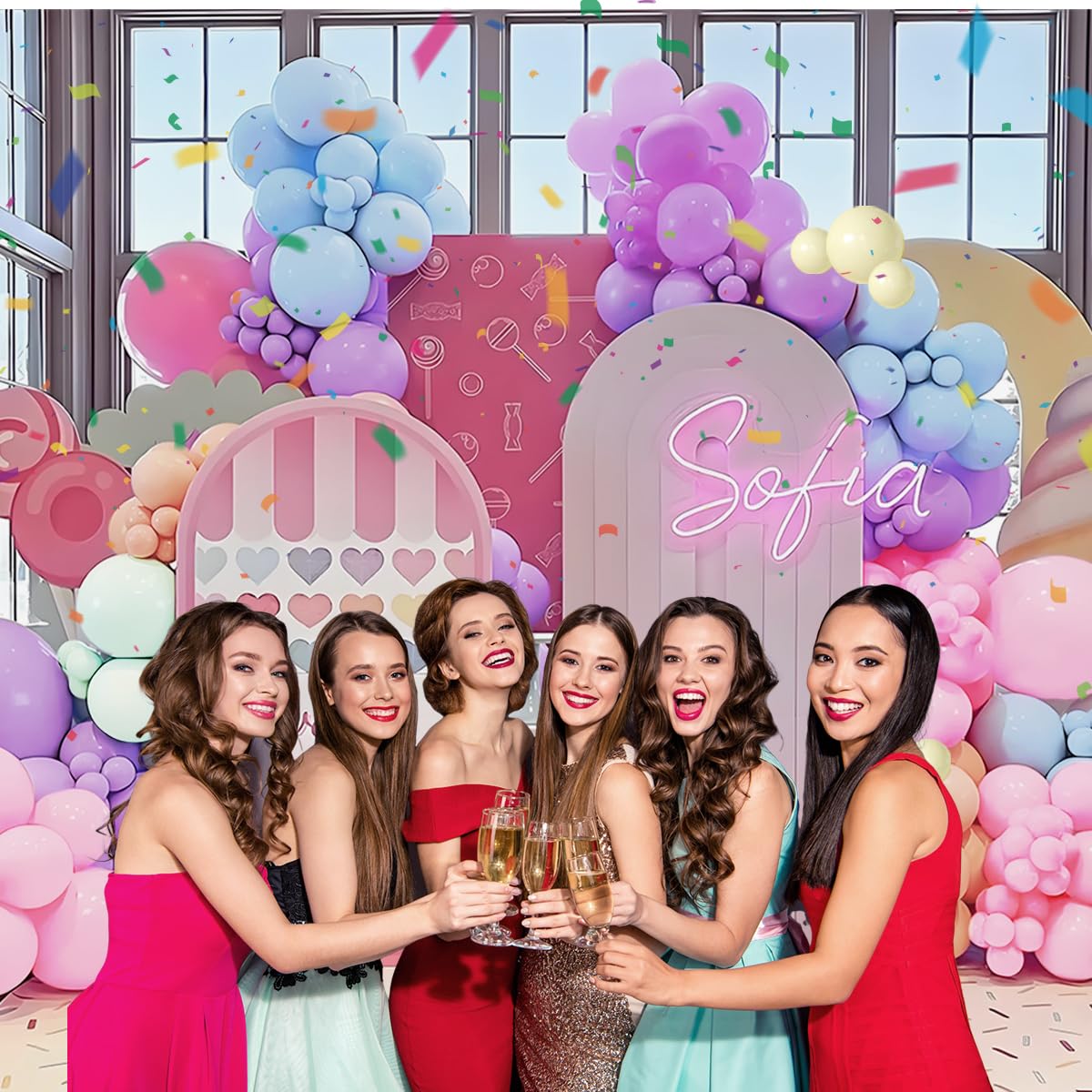 155Pcs Sage Green White Gold Balloon Garland Arch Kit with Gold Confetti Balloons for Graduation Baby Shower Decor Happy Birthday Party Wedding Jungle Decorations