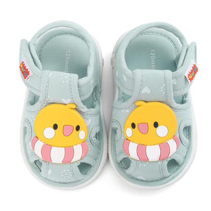 ESTAMICO Baby Boys Girls Sandals Cute Animal Summer Shoes Breathable Non Slip First Walker, 18-24 Months Toddler, Light Blue