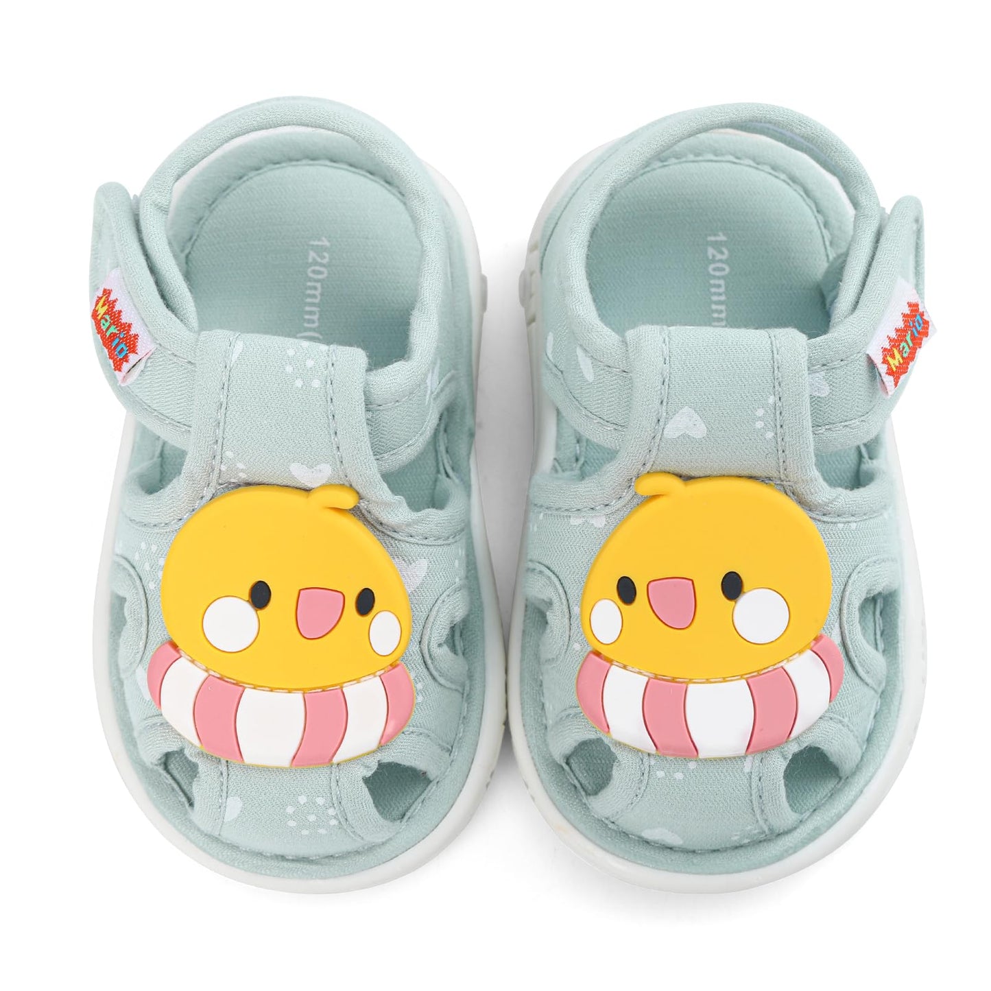 ESTAMICO Baby Boys Girls Sandals Cute Animal Summer Shoes Breathable Non Slip First Walker, 18-24 Months Toddler, Light Blue