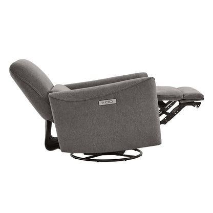 CHITA Power Recliner Chair Swivel Glider, FSC Certified Upholstered Living Room Nursery Reclining Sofa Chair with Lumbar Support, Linen