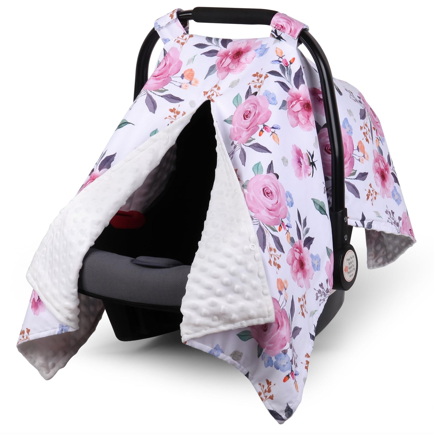 Rquite Car Seat Cover Baby, Carseat Covers Baby Boy, Minky Infant Car Seat Cover Winter, Peekaboo Opening Car Seat Canopy, Multi-use Baby Carrier, Stroller, Nursing Cover, Minky Blanket, Dinosaur