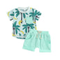 Toddler Baby Boy Summer Clothes Funny Pattren Letter Short Sleeve T Shirt with Shorts 2 Peices Outfits