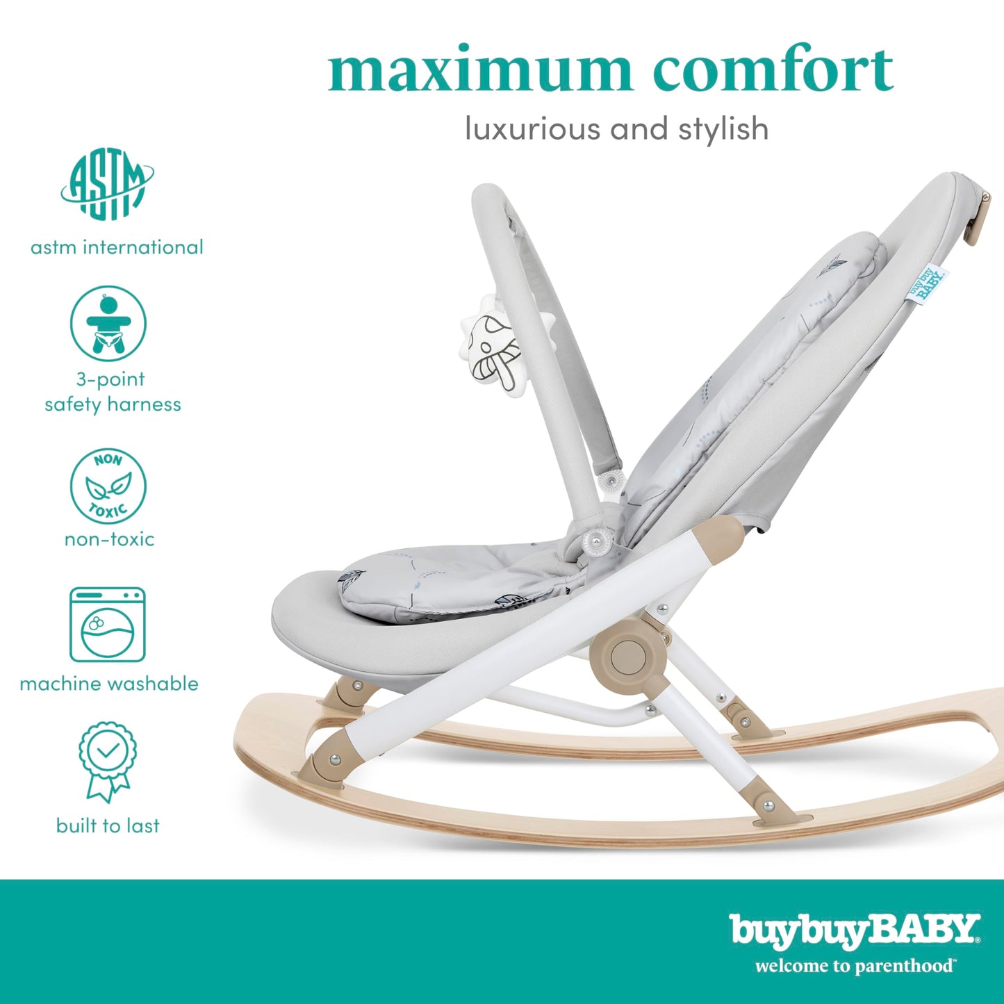 BuyBuy Baby by Evolur SleekSway Portable Rocker in Mint White