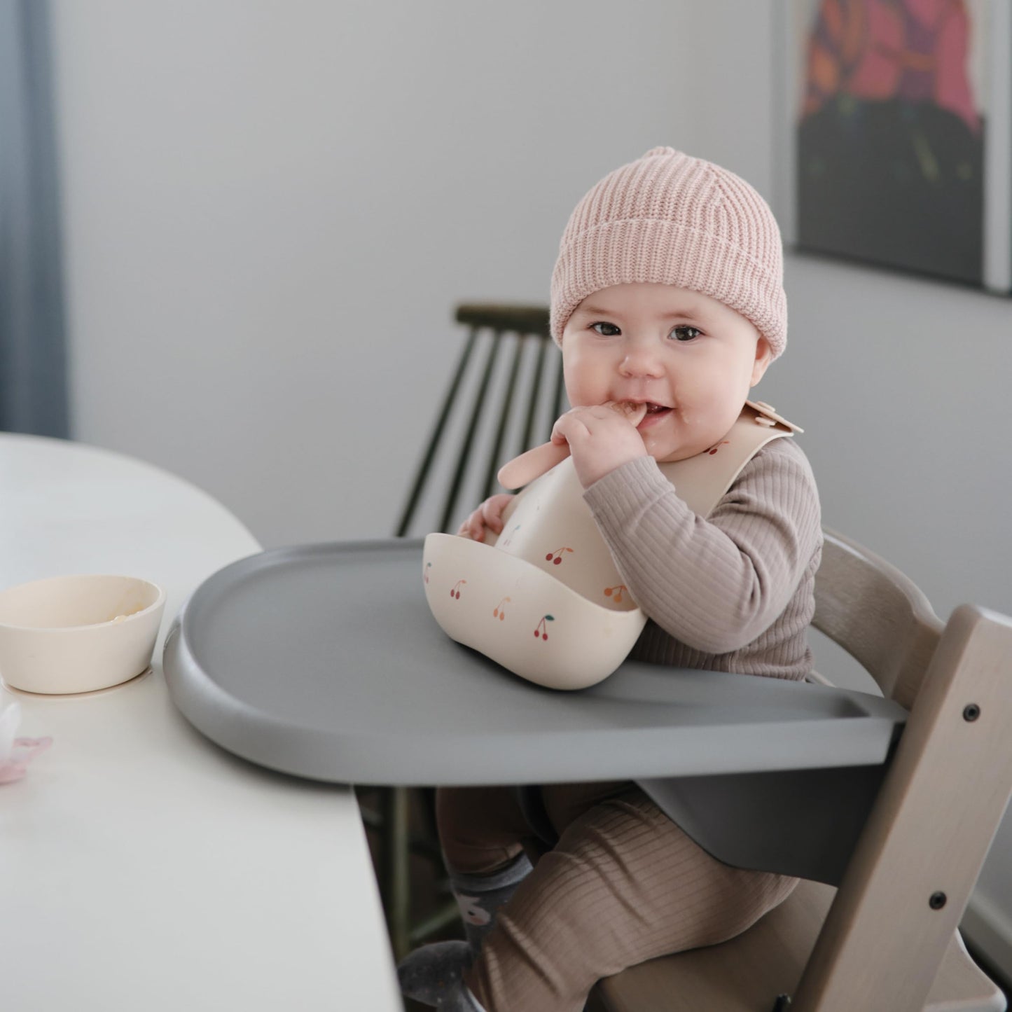 mushie Silicone First Feeding Baby Spoons | 2 Pack (Tradewinds/Shifting Sand)