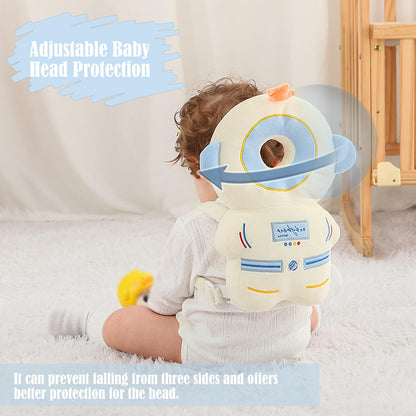 Baby Head Protector Backpack -Soft & Lightweight Pads - Prevents Bebes Backward Fall Astronauts Plush Stuffed