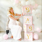 Kate Aspen Woodland Baby Shower Boxes with Letters for Baby Shower Gender Reveal Decorations Photo Prop & Forest Animal Nursery Decor (Set of 4 Blocks Spells Baby)