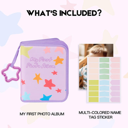 Baby's My First Photo Album for Baby Holds 21 4x6 Photos, Baby Photo Album Soft Cloth Family Book, My First Family Album for 4x6 Baby Shower Kids Toddlers Family Pictures, Toddler Photo Album (Blue)