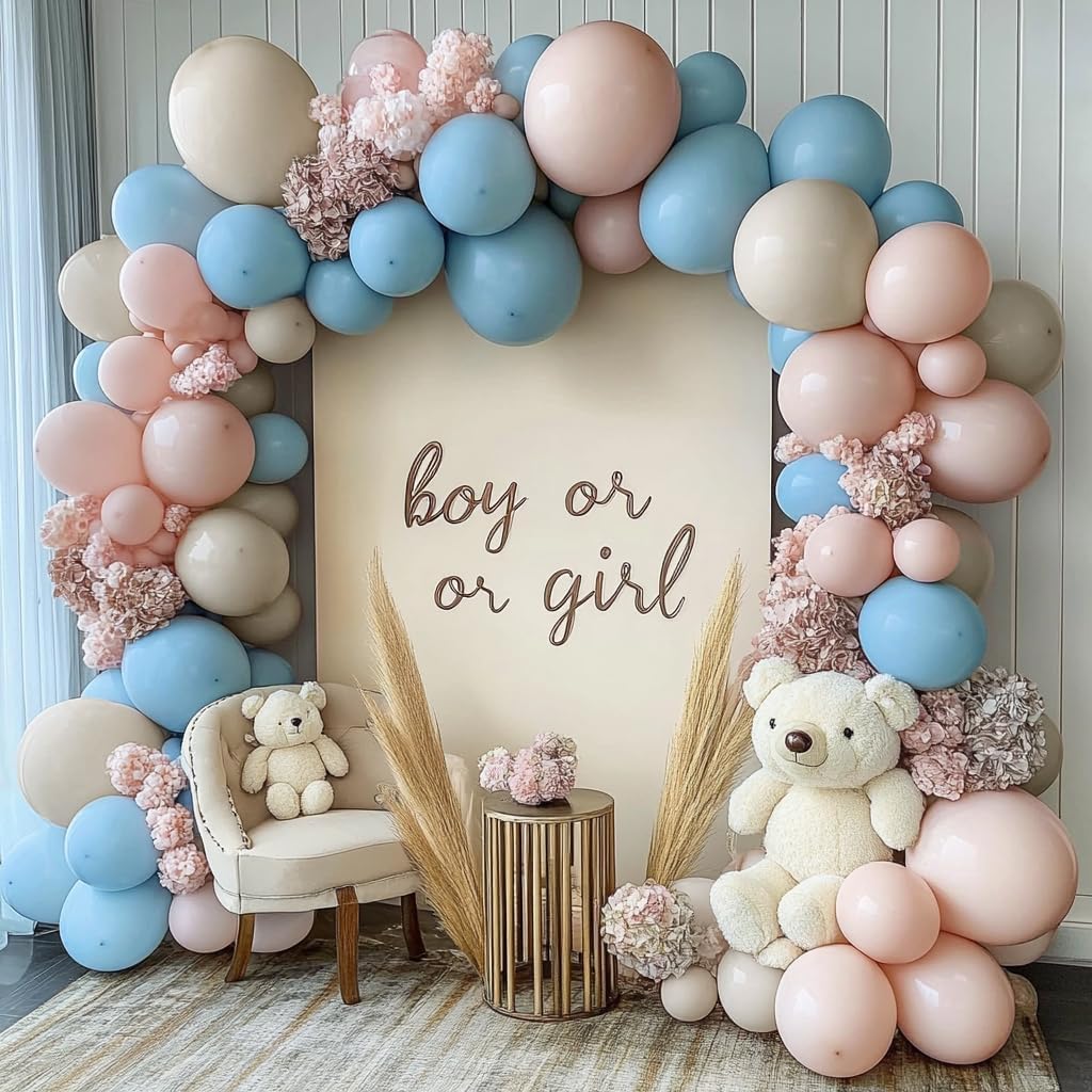 Dusty Pink Balloon Arch Kit Double Stuffed Blush Rose Nude Brown Balloon Garland 112pcs Matte Pastel Neutral Balloons for Boho Bridal Shower Baby Shower Birthday Theme Party Decoration