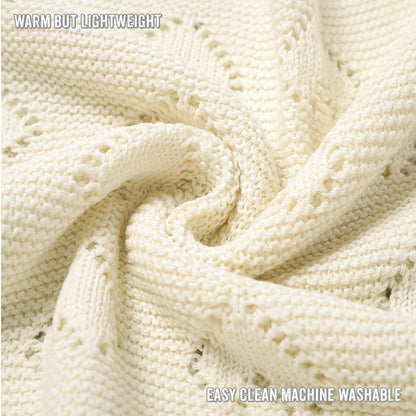 Swaddling Blanket for Girls - 100% Luxury Cotton Knit Heart Baby Blanket - Soft Warm Cozy Swaddle Receiving Stroller Crib Receiving Blanket for Newborns Infants & Toddlers (Pink, 0-2 Years)