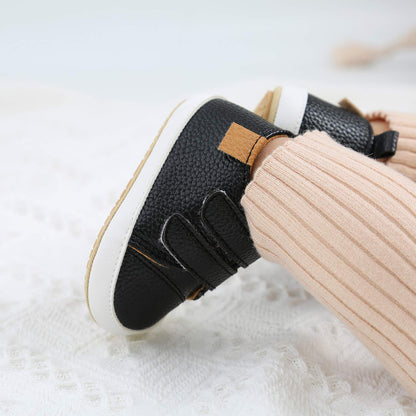 Baby Boys Girls Shoes Non-Slip Rubber Sole High-Top PU Leather Sneakers Infant First Walking Shoes Toddler Crib Shoes Newborn Loafers Flats.