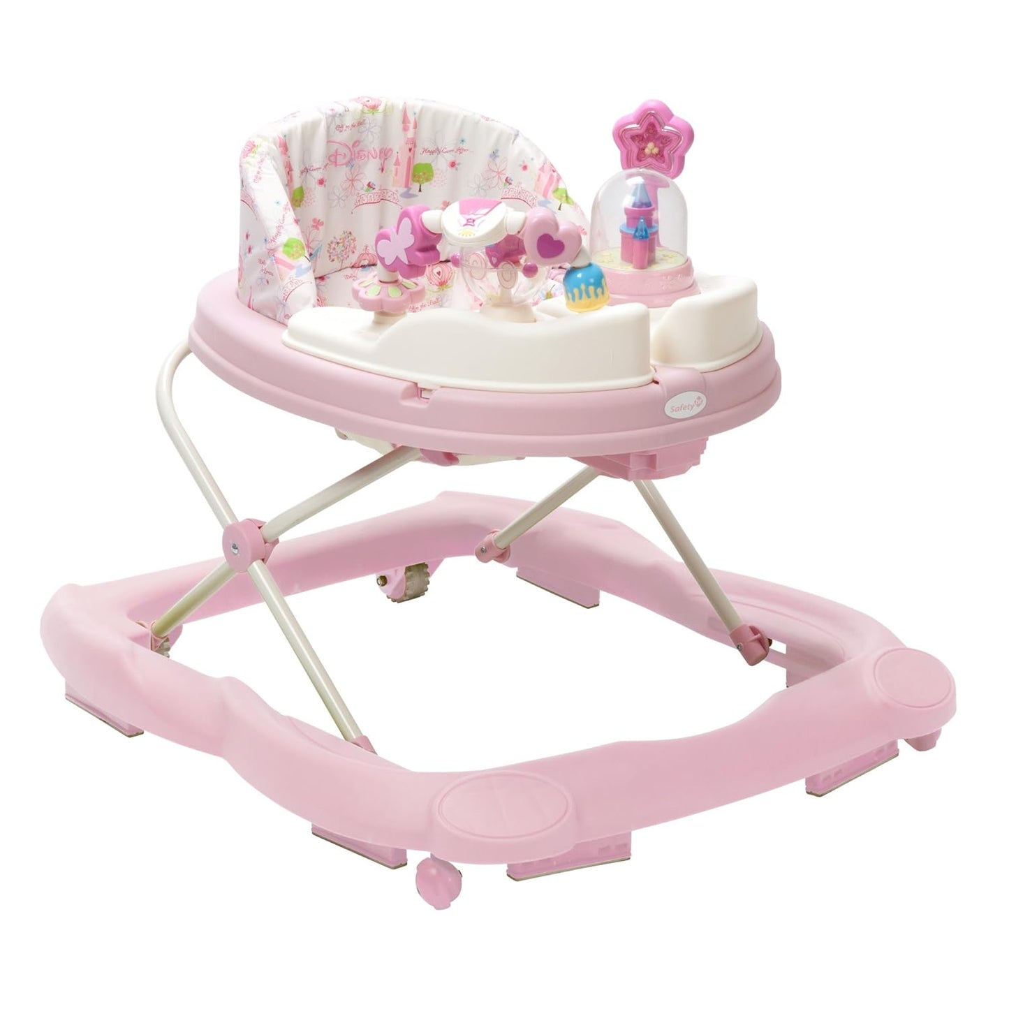Disney Baby Walker with Wheels, Pink Baby Walkers and Activity Center for Infants