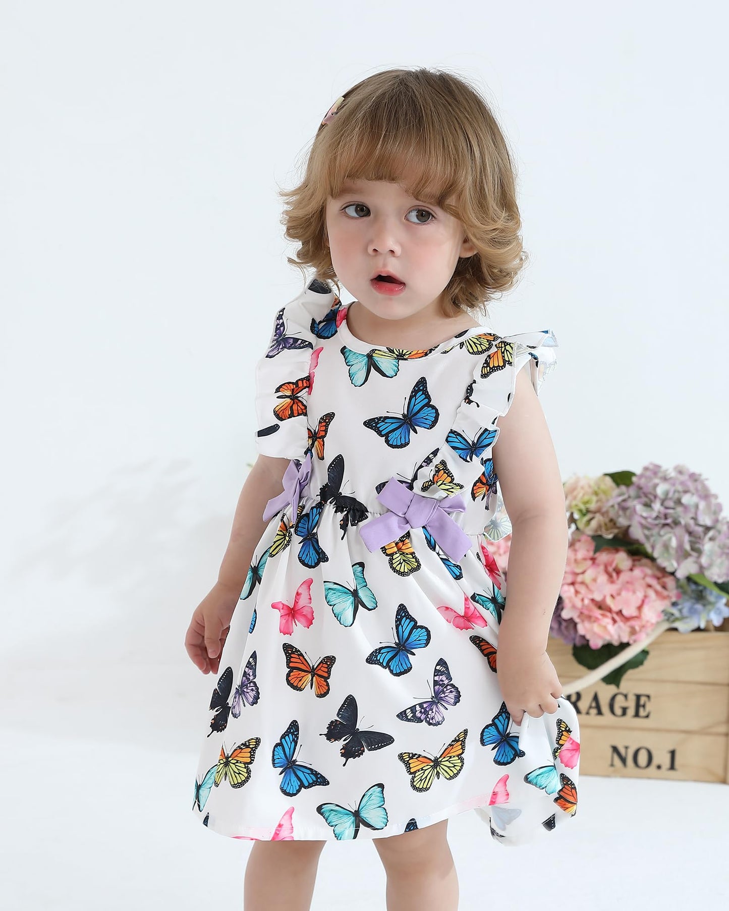 Mioglrie Baby Girl Dress Summer Girl Clothes Infant Outfits Ruffle Sleeveless Sundress Playwear Cute Dresses for Girls