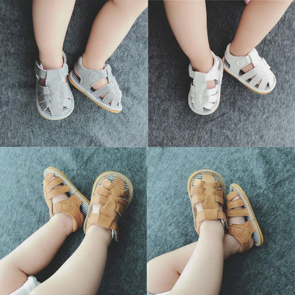 E-FAK Baby Boys Girls Summer Sandals Outdoor Beach Anti-Slip Rubber Soft Sole Newborn Toddler First Walker Shoes