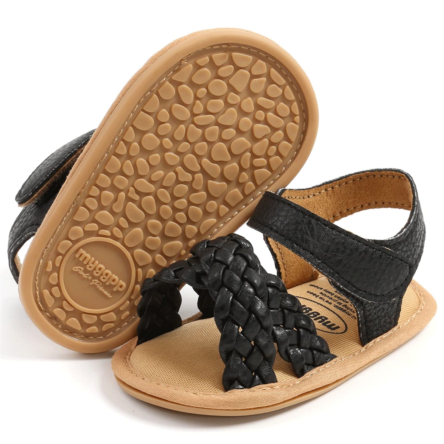CoKate Baby Girls Sandals Ruffle Bowknot Premium Soft Sole Anti-Slip Open Toe Breathable Summer Outdoor First Walker Shoes Baby Sandals 0-3 months girls