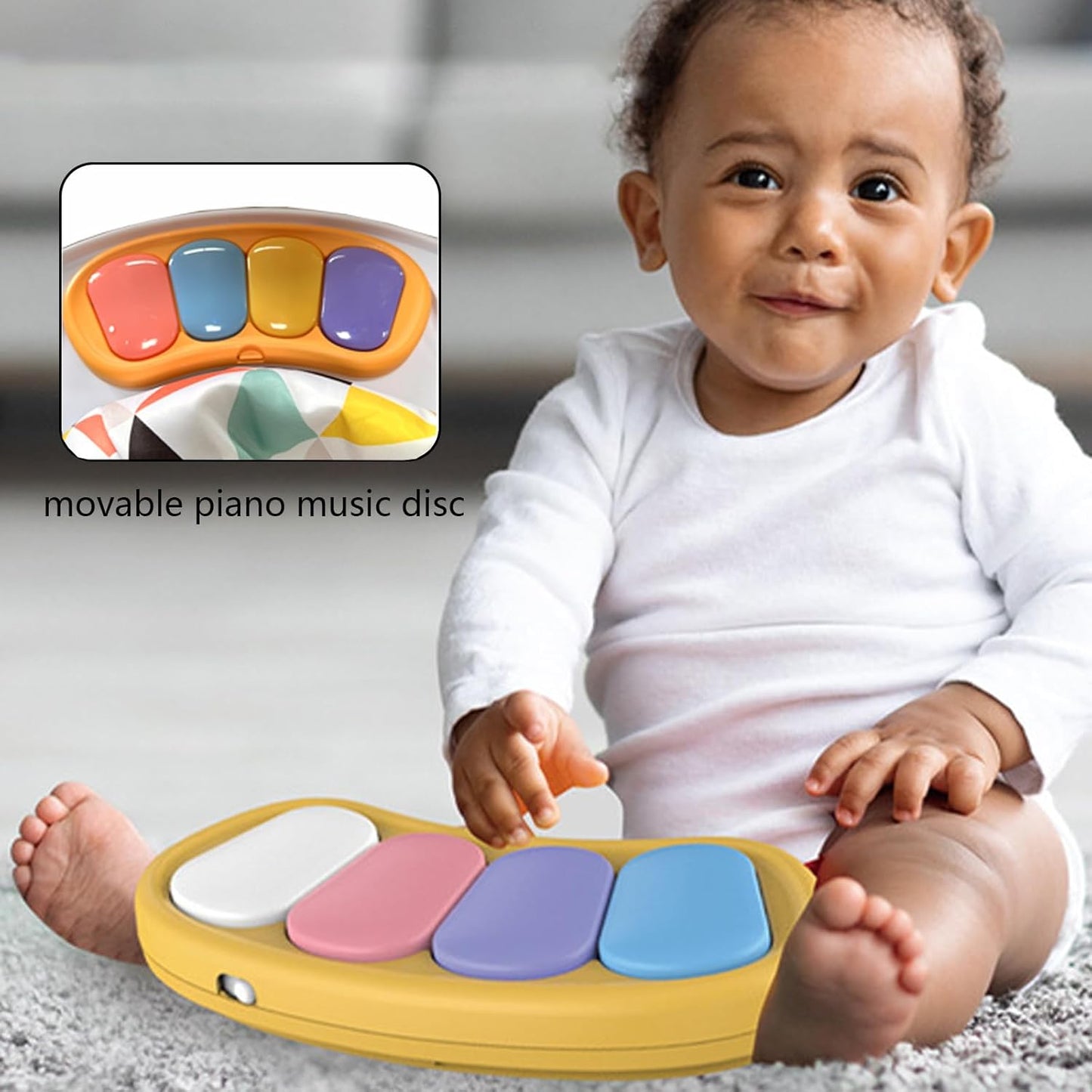CAM2 Baby Bouncer Baby Jumpers Infant Activity Center with Music Lights Sounds, 360° Rotating Seat,Surrounded by 12 Different Types of Toys,Activity Center for 4 Month+,White