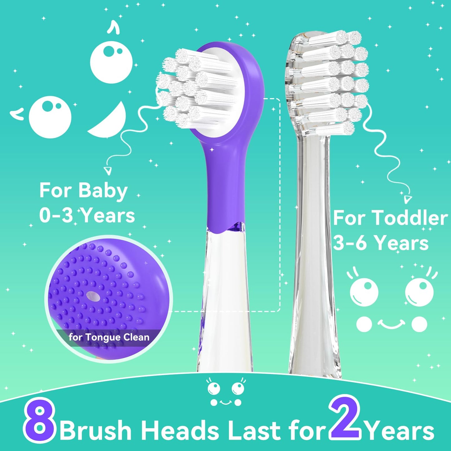 SEAGO Kids Electric Toothbrushes Rechargeable, Toddler Electric Toothbrush with Magnetic Charging, LED Observing Light, 8 Toothbrush Heads for Ages 2-4-6 Boys Girls (Pink)